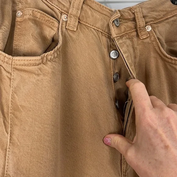 FREE PEOPLE NWT *Sold Out* Old West Slouchy Jeans Wide Leg Tumbleweed Pants - Picture 10 of 13